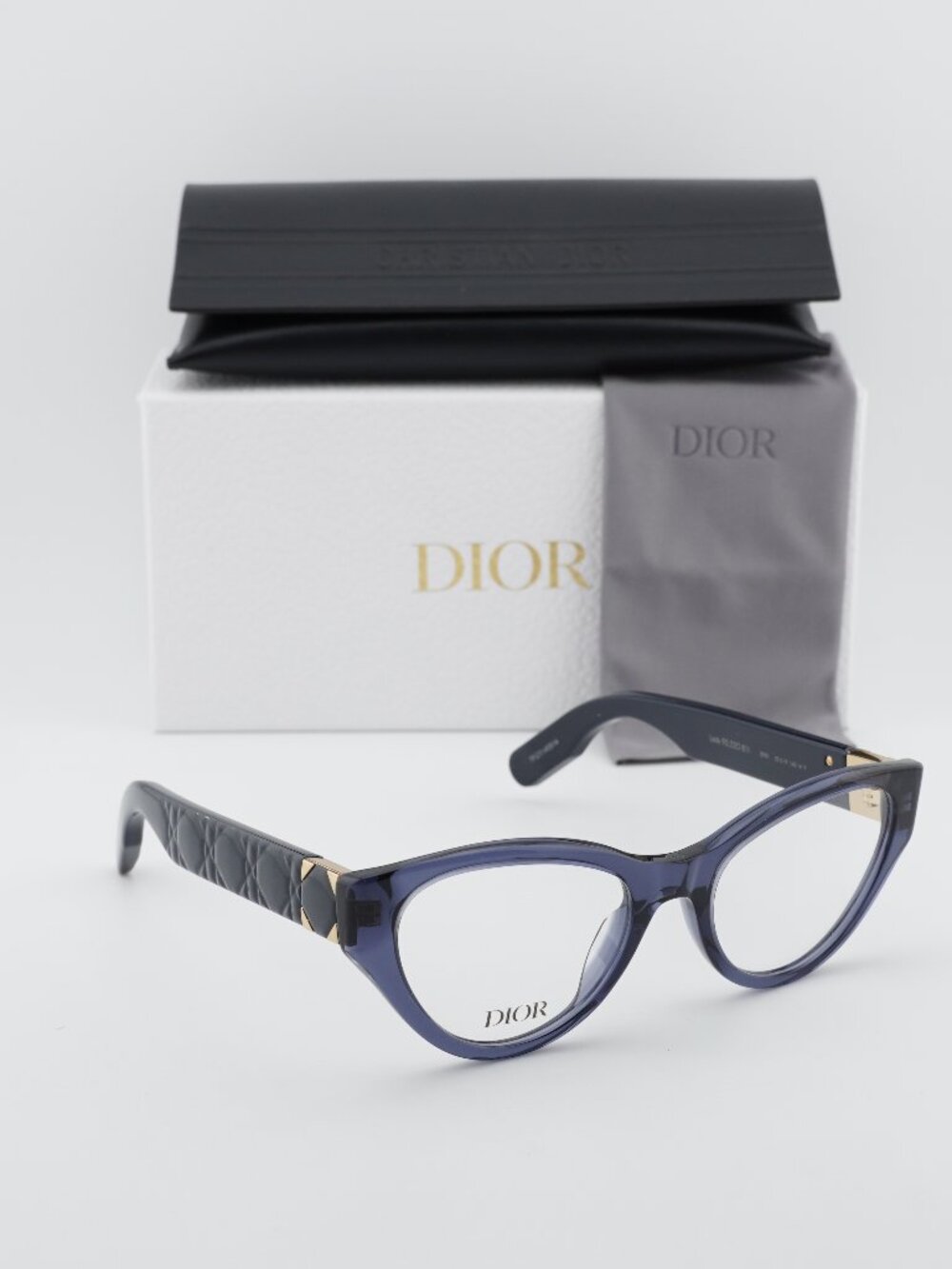 Dior LADY 95.22O B1I 3000 Cat Eye Eyeglasses 52mm - Shiny Blue